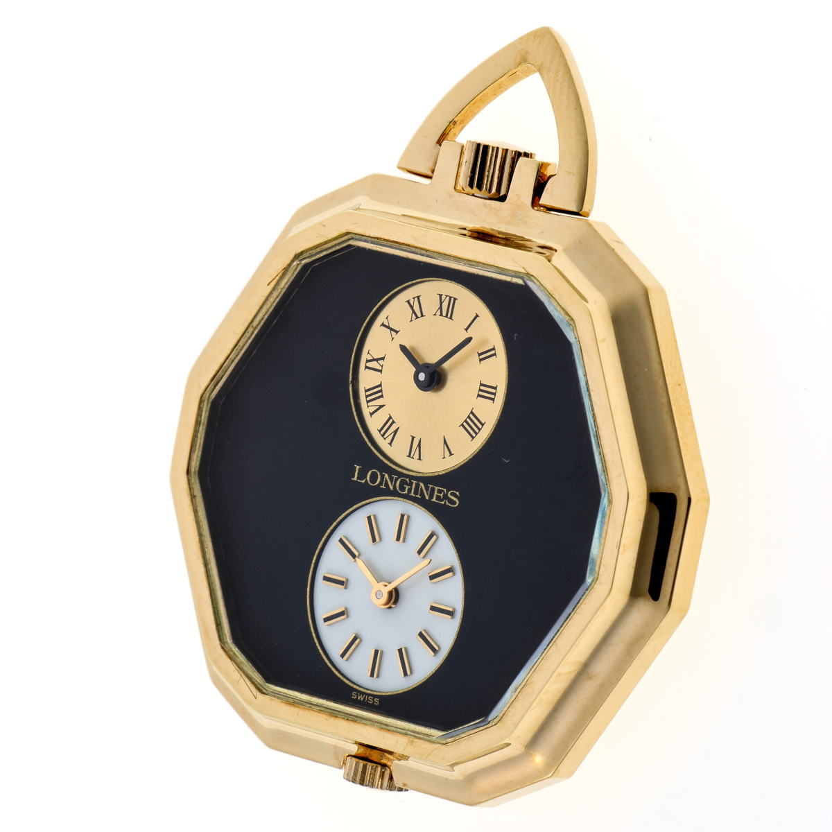 LONGINES ロンジン デュアルタイム ポケットウォッチ 手巻　Cal.L15 AS1977-2 15L-W1055 GP ユニセックス 時計 2510097