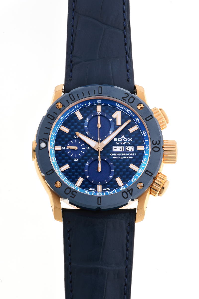 EDOX エドックス クロノオフショア1 クロノグラフ デイデイト オートマチック 01122-37RBU3-BUIR3-L GP / SS / CE メンズ 時計 2510119