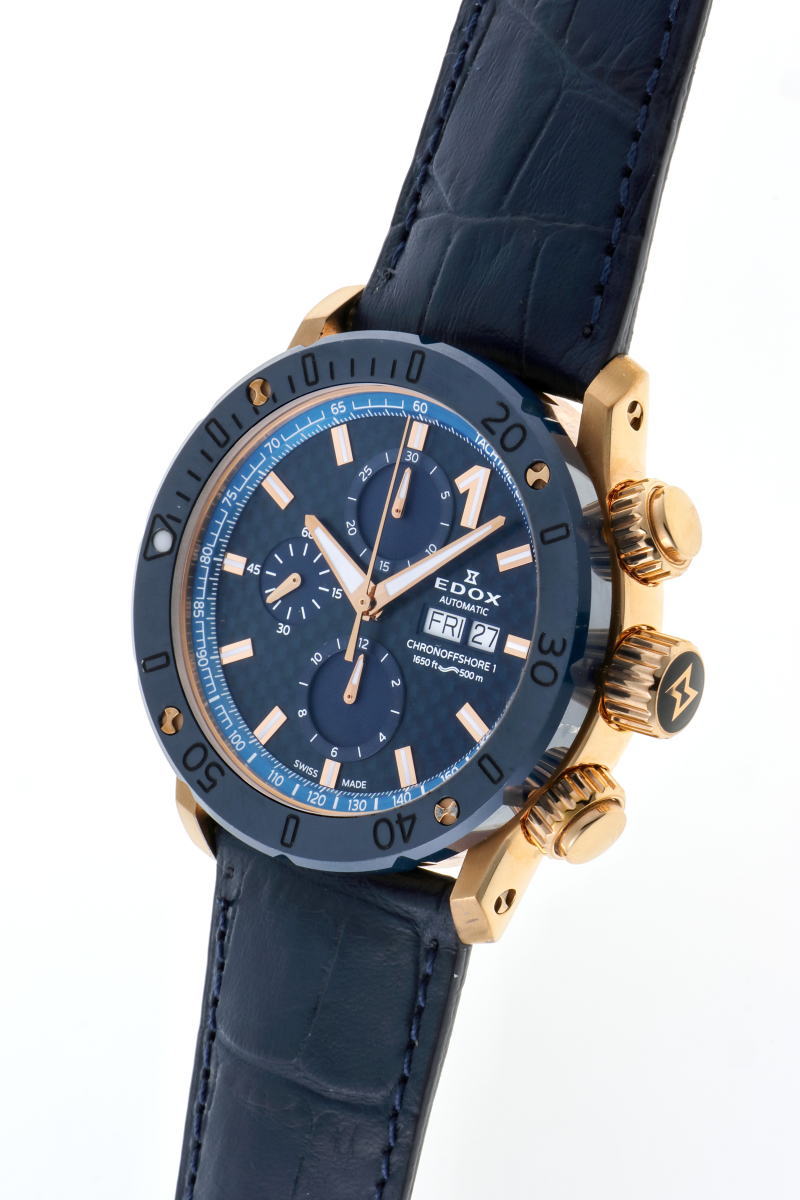 EDOX エドックス クロノオフショア1 クロノグラフ デイデイト オートマチック 01122-37RBU3-BUIR3-L GP / SS / CE メンズ 時計 2510119