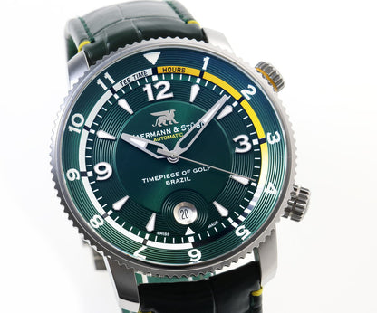 JAERMANN ＆ STUBI ヤーマン&ストゥービ ロイヤルオープン コースタイマー GMT オートマチック RCB1 SS メンズ 時計 2510154