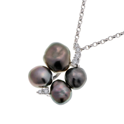 MIKIMOTO ミキモト バロックパール ダイヤ ネックレス ホワイトゴールド K18WG 2510162