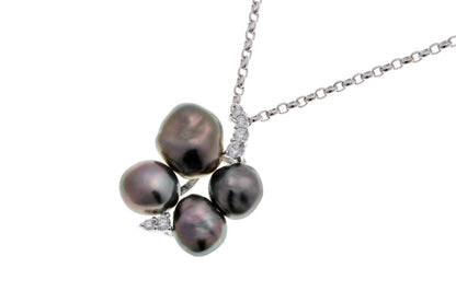 MIKIMOTO ミキモト バロックパール ダイヤ ネックレス ホワイトゴールド K18WG 2510162