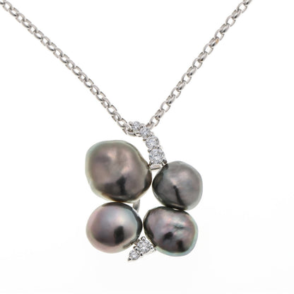 MIKIMOTO ミキモト バロックパール ダイヤ ネックレス ホワイトゴールド K18WG 2510162