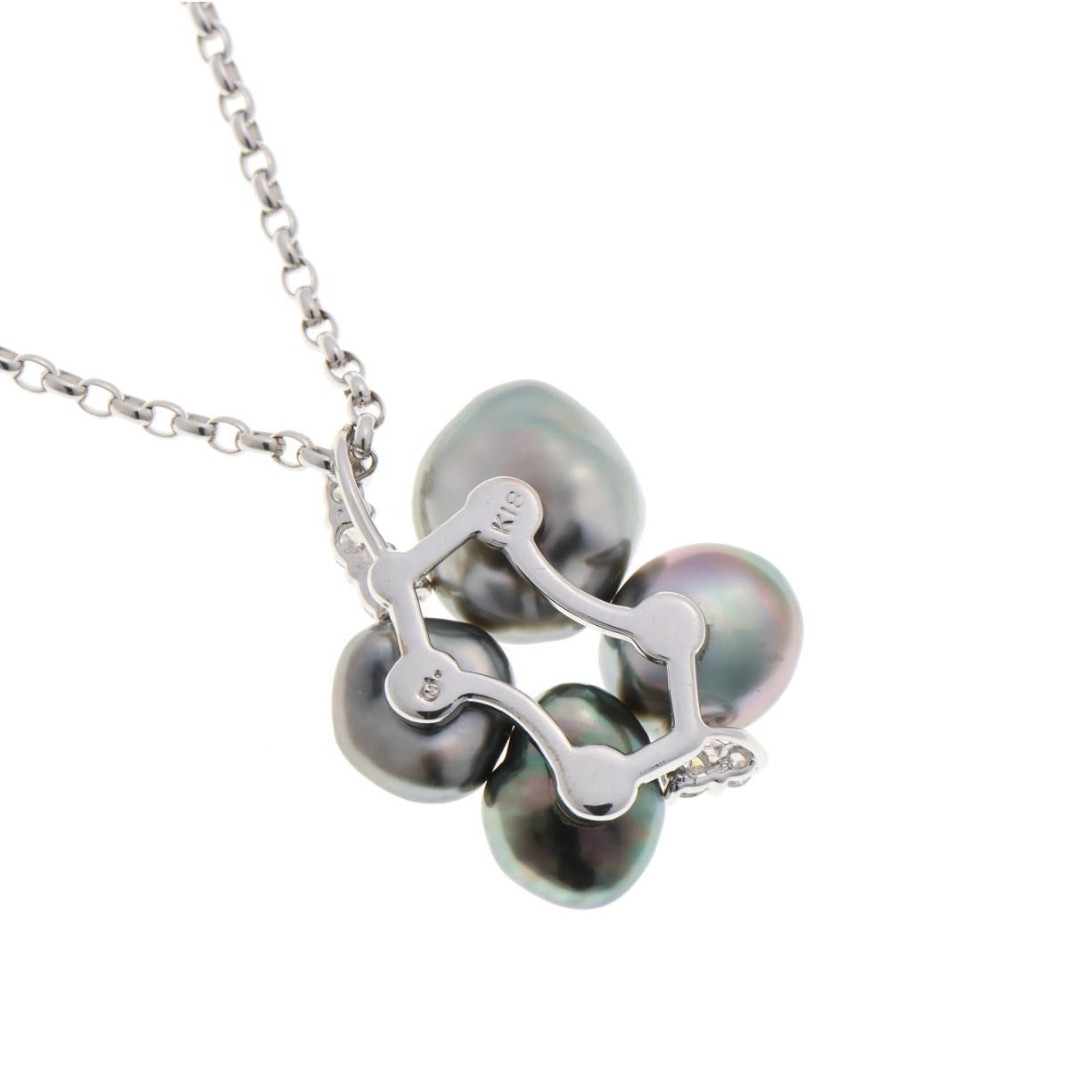 MIKIMOTO ミキモト バロックパール ダイヤ ネックレス ホワイトゴールド K18WG 2510162