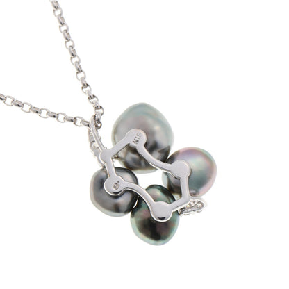 MIKIMOTO ミキモト バロックパール ダイヤ ネックレス ホワイトゴールド K18WG 2510162