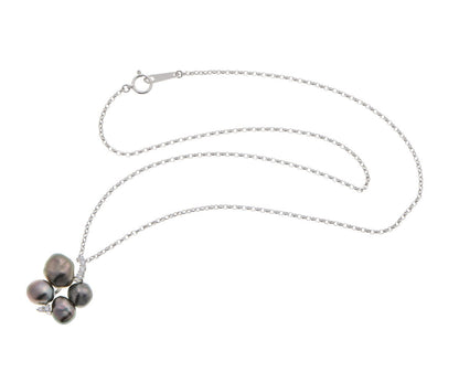 MIKIMOTO ミキモト バロックパール ダイヤ ネックレス ホワイトゴールド K18WG 2510162