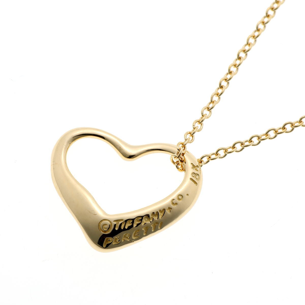 Tiffany & Co. ティファニー エルサ・ペレッティ オープンハート ネックレス - イエローゴールド 750YG 2510177