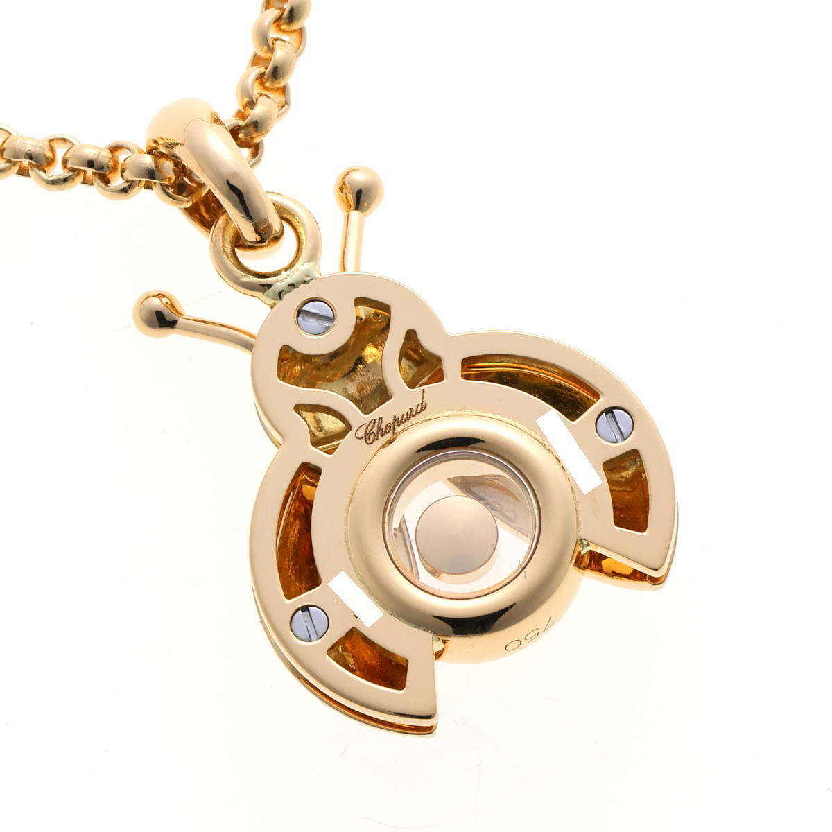 Chopard ショパール ハッピーダイヤモンド てんとう虫 ネックレス 2186 イエローゴールド 750YG 2510223
