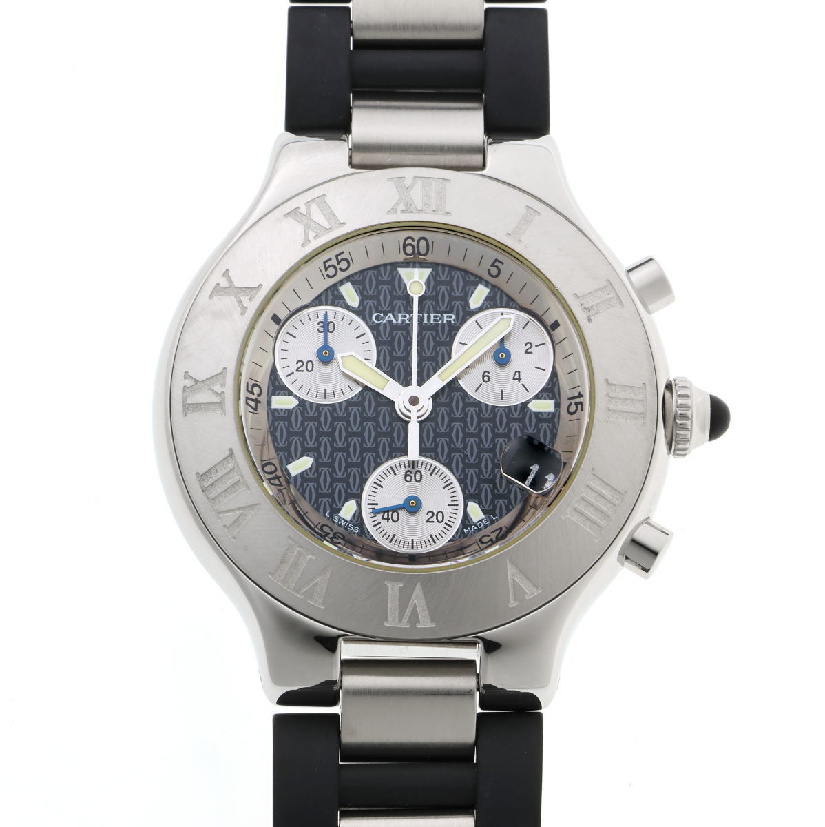 Cartier カルティエ マスト21 クロノスカフ クォーツ W10125U2 SS / ラバー メンズ 時計 2510255