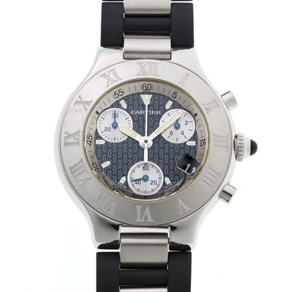 Cartier カルティエ マスト21 クロノスカフ クォーツ W10125U2 SS / ラバー メンズ 時計 2510255