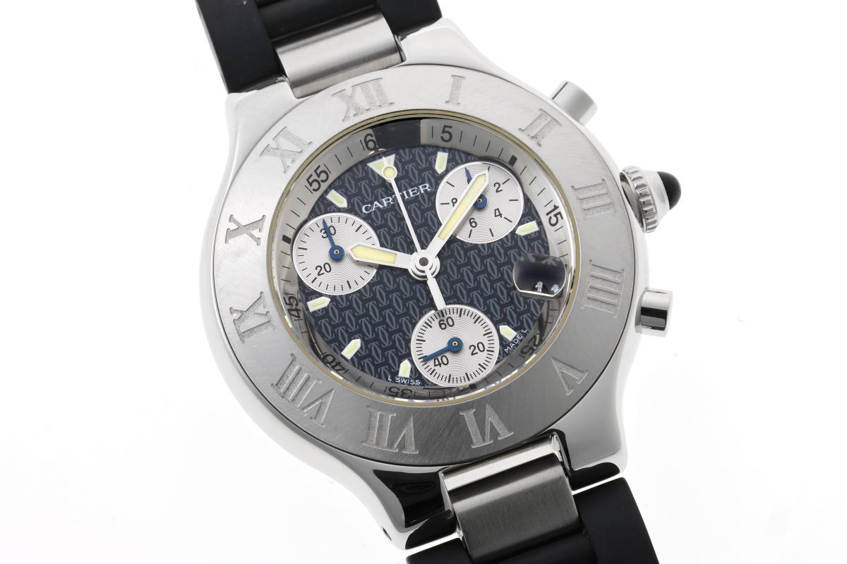 Cartier カルティエ マスト21 クロノスカフ クォーツ W10125U2 SS / ラバー メンズ 時計 2510255