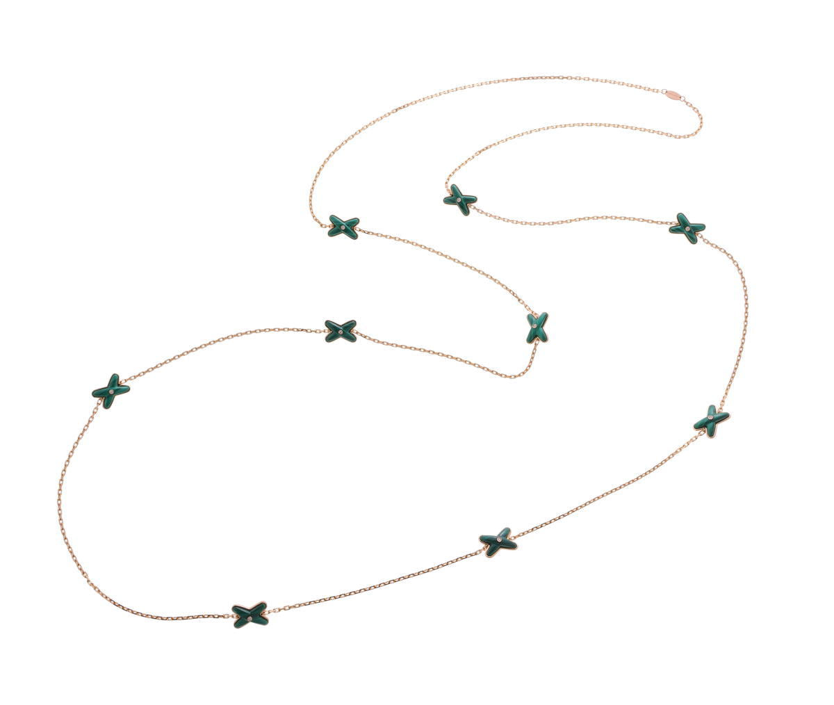 CHAUMET  ショーメ リアン  9モチーフ マラカイト ダイヤ ロング ネックレス - ピンクゴールド 750PG 2510261