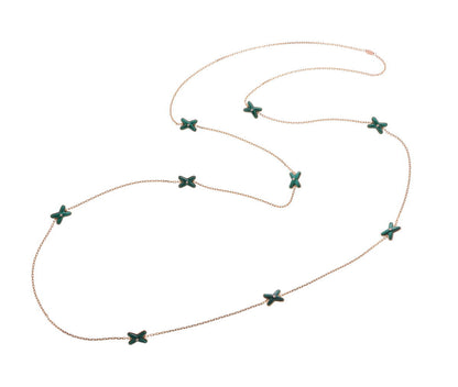 CHAUMET  ショーメ リアン  9モチーフ マラカイト ダイヤ ロング ネックレス - ピンクゴールド 750PG 2510261