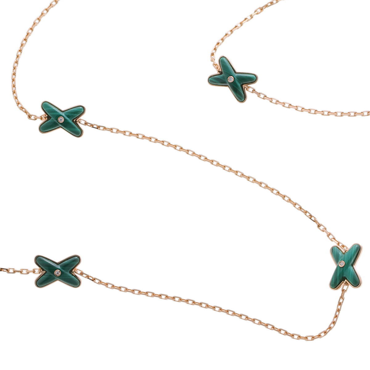 CHAUMET  ショーメ リアン  9モチーフ マラカイト ダイヤ ロング ネックレス - ピンクゴールド 750PG 2510261