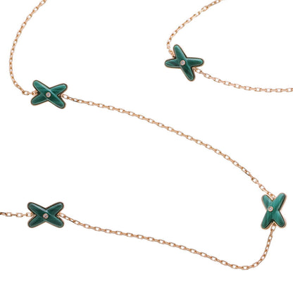 CHAUMET  ショーメ リアン  9モチーフ マラカイト ダイヤ ロング ネックレス - ピンクゴールド 750PG 2510261