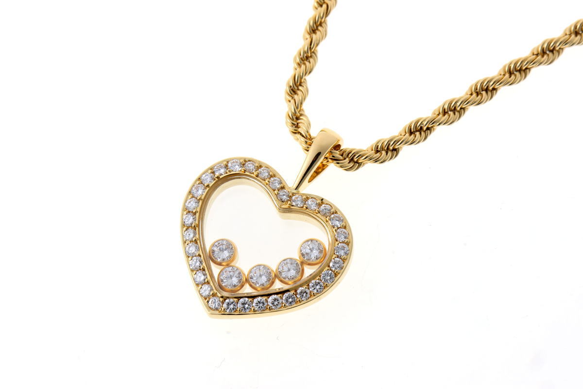 Chopard ショパール ハッピーダイヤモンド ハート ネックレス - イエローゴールド 750YG 2510262