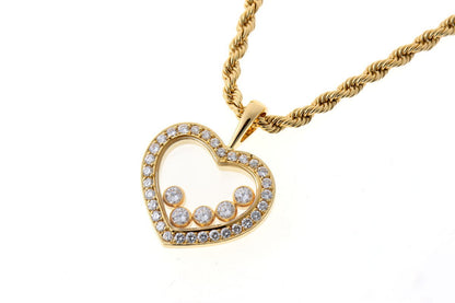 Chopard ショパール ハッピーダイヤモンド ハート ネックレス - イエローゴールド 750YG 2510262