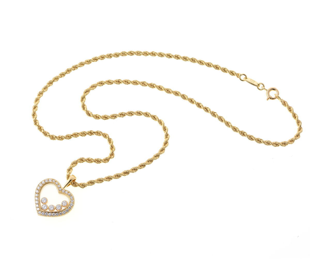 Chopard ショパール ハッピーダイヤモンド ハート ネックレス - イエローゴールド 750YG 2510262