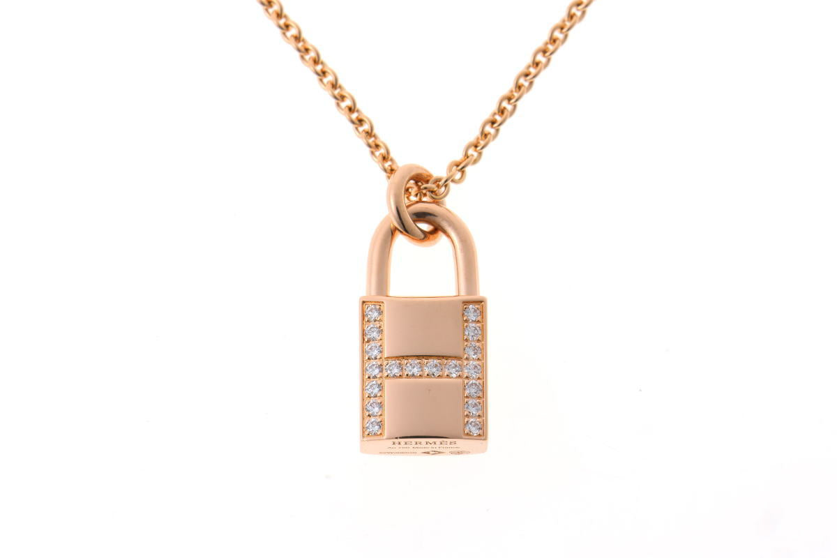 HERMES エルメス アミュレット ケリー カデナ ペンダント ネックレス H121332B 00 ピンクゴールド 750PG 2510278