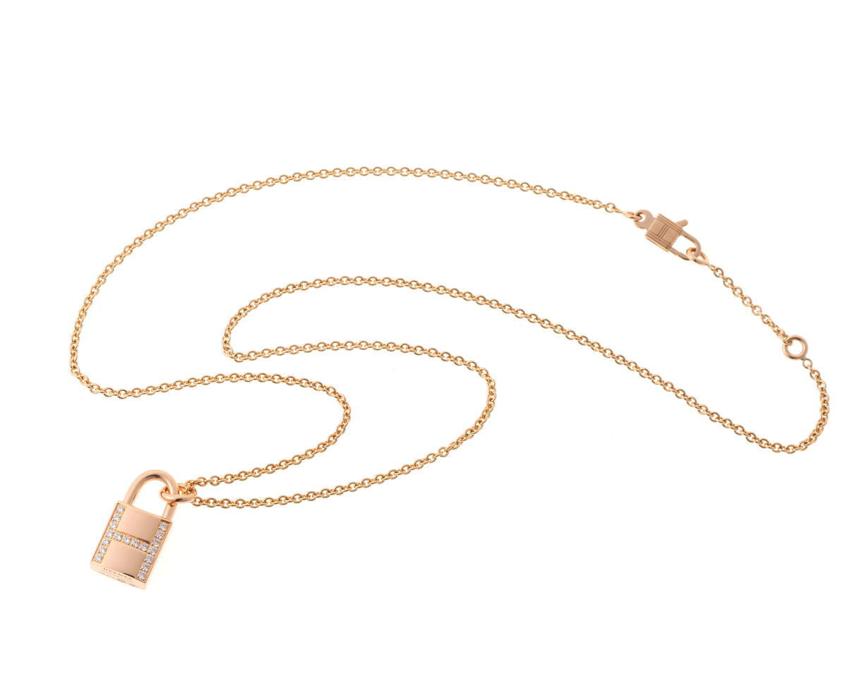 HERMES エルメス アミュレット ケリー カデナ ペンダント ネックレス H121332B 00 ピンクゴールド 750PG 2510278