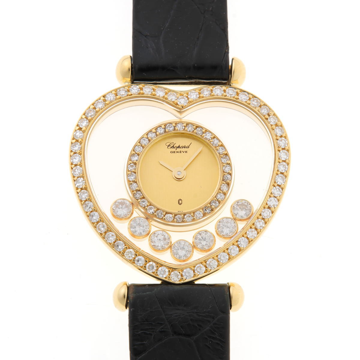 Chopard ショパール ハッピーダイヤモンド ハート 7Pダイヤ クォーツ 20/4516-0001 750YG レディース 時計 2510284