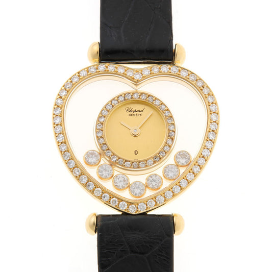 Chopard ショパール ハッピーダイヤモンド ハート 7Pダイヤ クォーツ 20/4516-0001 750YG レディース 時計 2510284