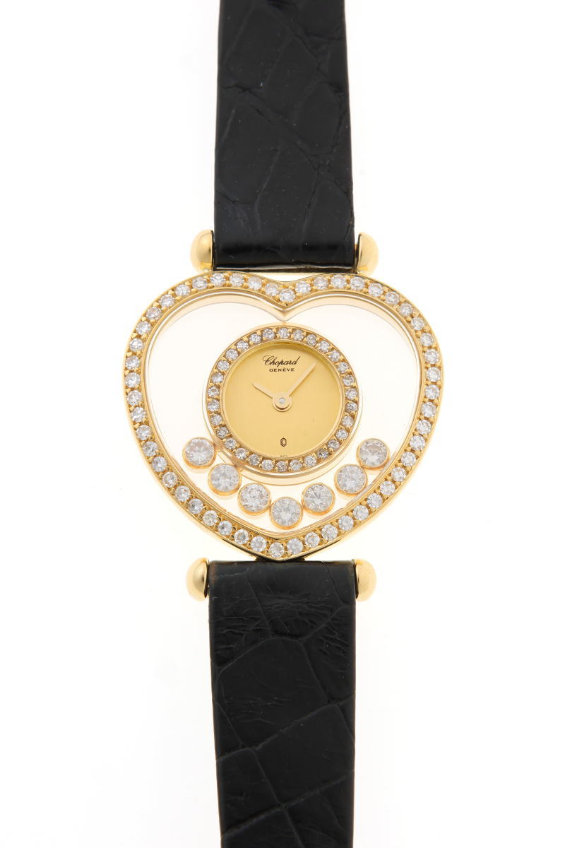 Chopard ショパール ハッピーダイヤモンド ハート 7Pダイヤ クォーツ 20/4516-0001 750YG レディース 時計 2510284