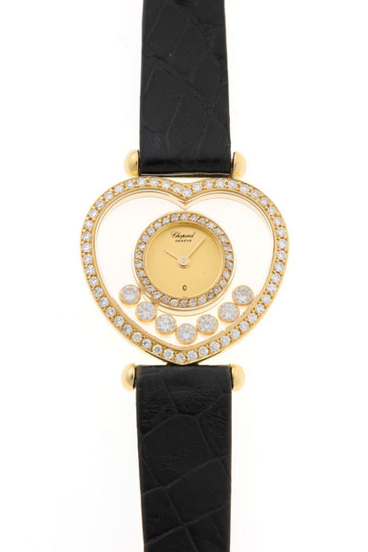 Chopard ショパール ハッピーダイヤモンド ハート 7Pダイヤ クォーツ 20/4516-0001 750YG レディース 時計 2510284