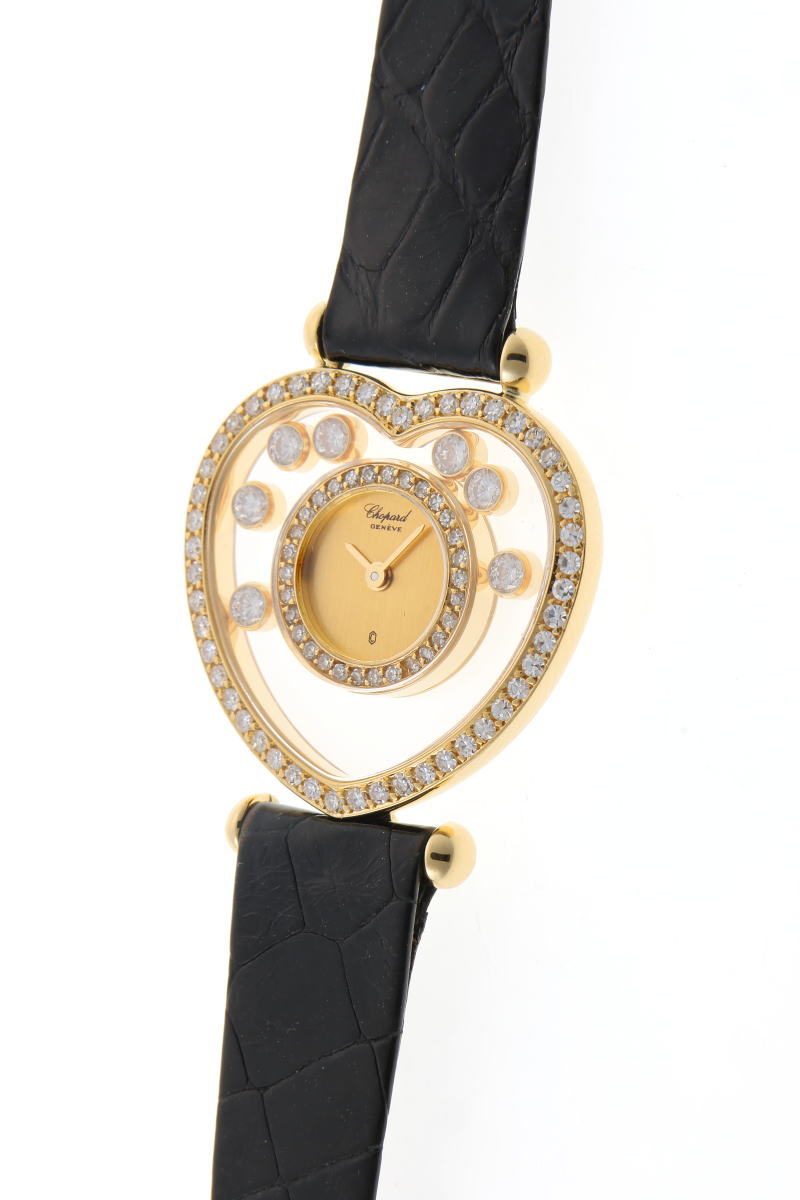 Chopard ショパール ハッピーダイヤモンド ハート 7Pダイヤ クォーツ 20/4516-0001 750YG レディース 時計 2510284