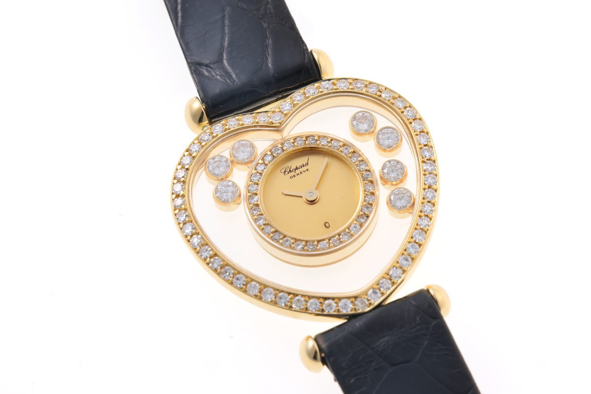 Chopard ショパール ハッピーダイヤモンド ハート 7Pダイヤ クォーツ 20/4516-0001 750YG レディース 時計 2510284