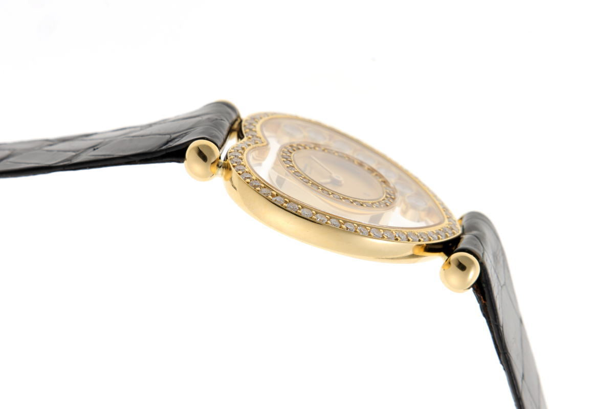 Chopard ショパール ハッピーダイヤモンド ハート 7Pダイヤ クォーツ 20/4516-0001 750YG レディース 時計 2510284