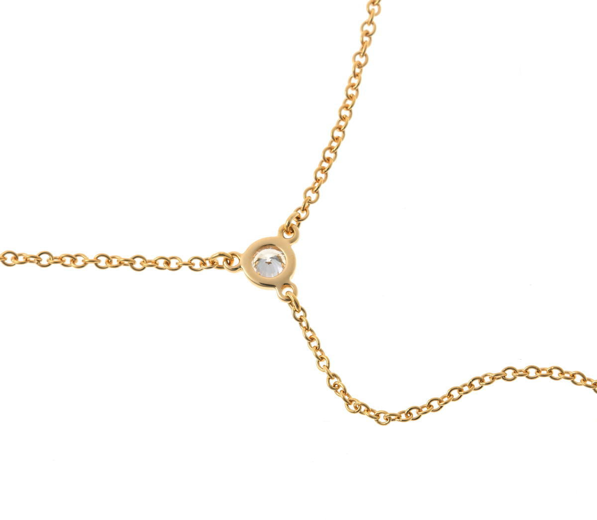 Tiffany & Co. ティファニー バイザヤード ドロップ 2Pダイヤ ネックレス - イエローゴールド 750YG 2510286