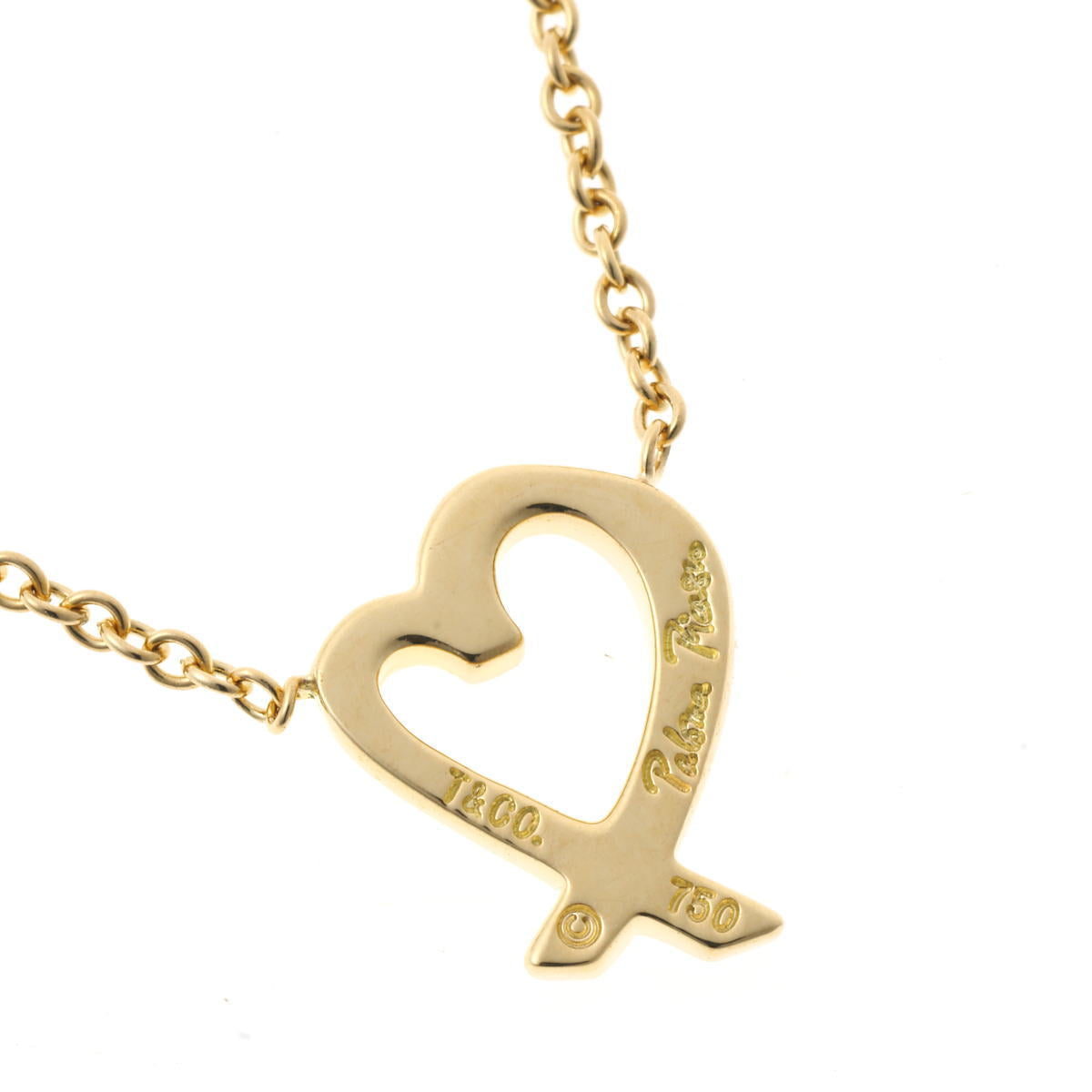 Tiffany & Co. ティファニー パロマピカソ ラビングハート ネックレス - イエローゴールド 750YG 2510287