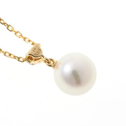 MIKIMOTO ミキモト パール 8.4mm ダイヤ ネックレス - イエローゴールド K18YG 2510288