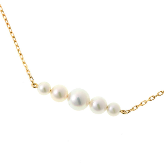 MIKIMOTO ミキモト パール　5P ネックレス - イエローゴールド K18YG 2510289