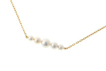 MIKIMOTO ミキモト パール　5P ネックレス - イエローゴールド K18YG 2510289