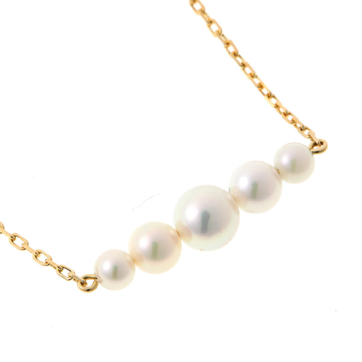MIKIMOTO ミキモト パール　5P ネックレス - イエローゴールド K18YG 2510289