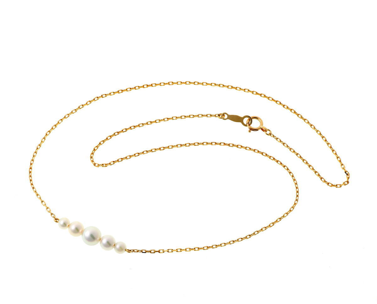 MIKIMOTO ミキモト パール　5P ネックレス - イエローゴールド K18YG 2510289