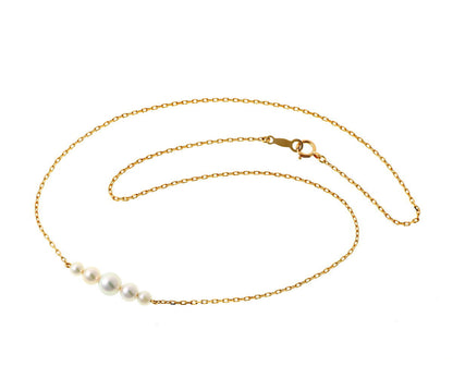MIKIMOTO ミキモト パール　5P ネックレス - イエローゴールド K18YG 2510289