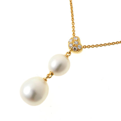 MIKIMOTO ミキモト バロックパール ダイヤ ネックレス - イエローゴールド K18YG 2510290