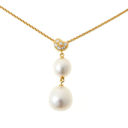 MIKIMOTO ミキモト バロックパール ダイヤ ネックレス - イエローゴールド K18YG 2510290