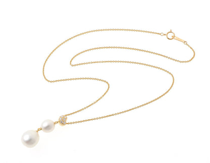 MIKIMOTO ミキモト バロックパール ダイヤ ネックレス - イエローゴールド K18YG 2510290