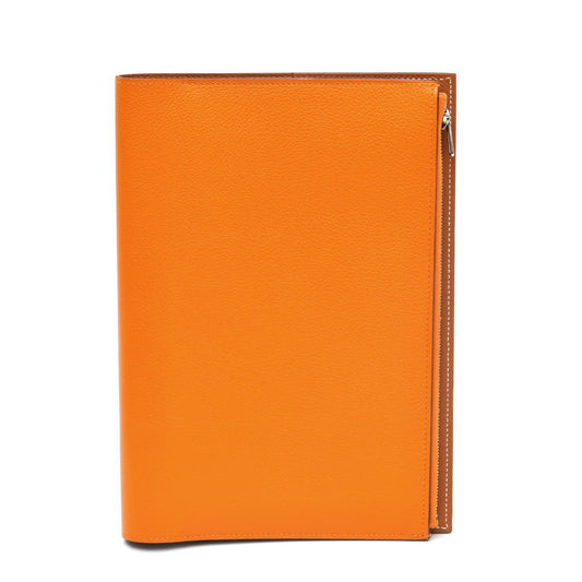 HERMES エルメス ノートカバー EAジップ A5サイズ トゴ　オレンジ / ゴールド 2520007