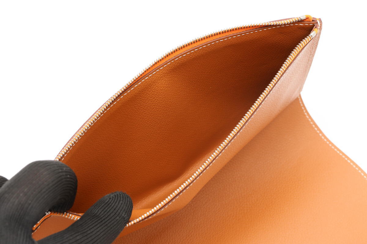 HERMES エルメス ノートカバー EAジップ A5サイズ トゴ　オレンジ / ゴールド 2520007
