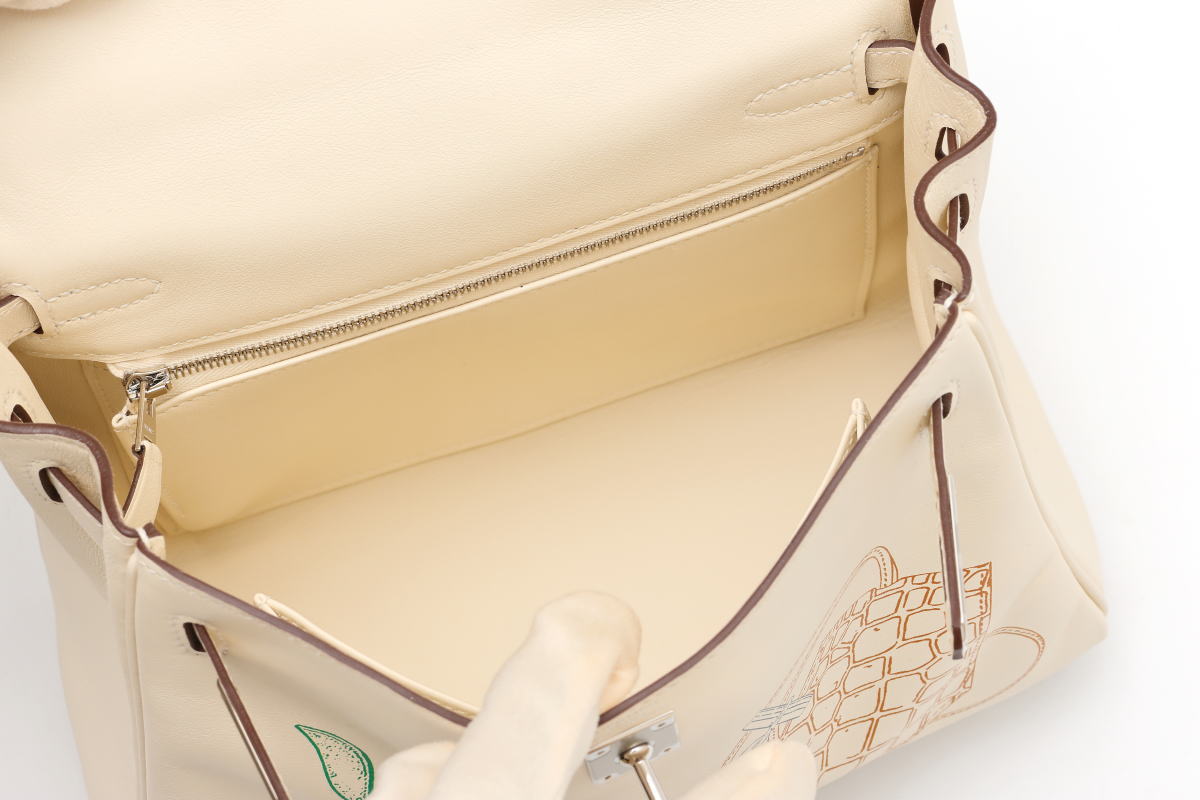 HERMES エルメス ケリー 25 イン＆アウト シルバー金具 ハンドバッグ U刻印 ヴォースイフト ナタ - 2520009