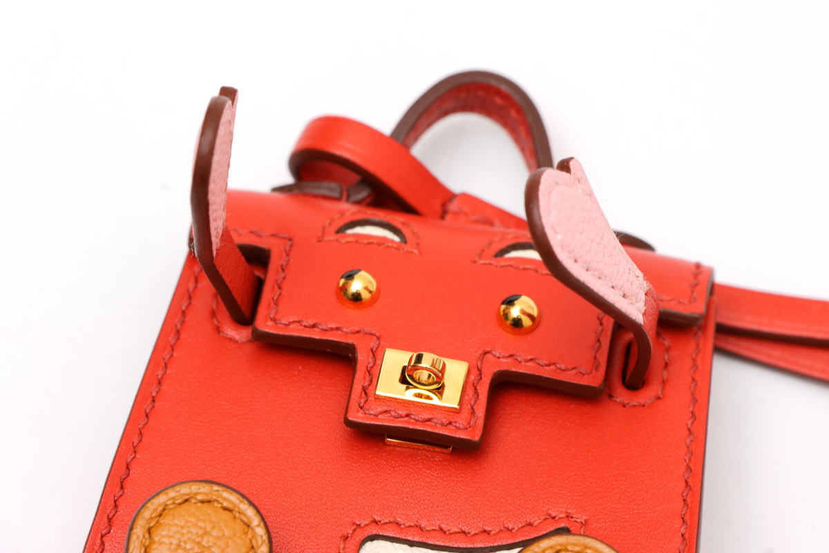 HERMES エルメス ケリードール ゴールド金具 Z刻印 バッグチャーム サンギーヌ ナタ ローズサクラ キャラメル タデラクト シェブルミゾル - 2520011