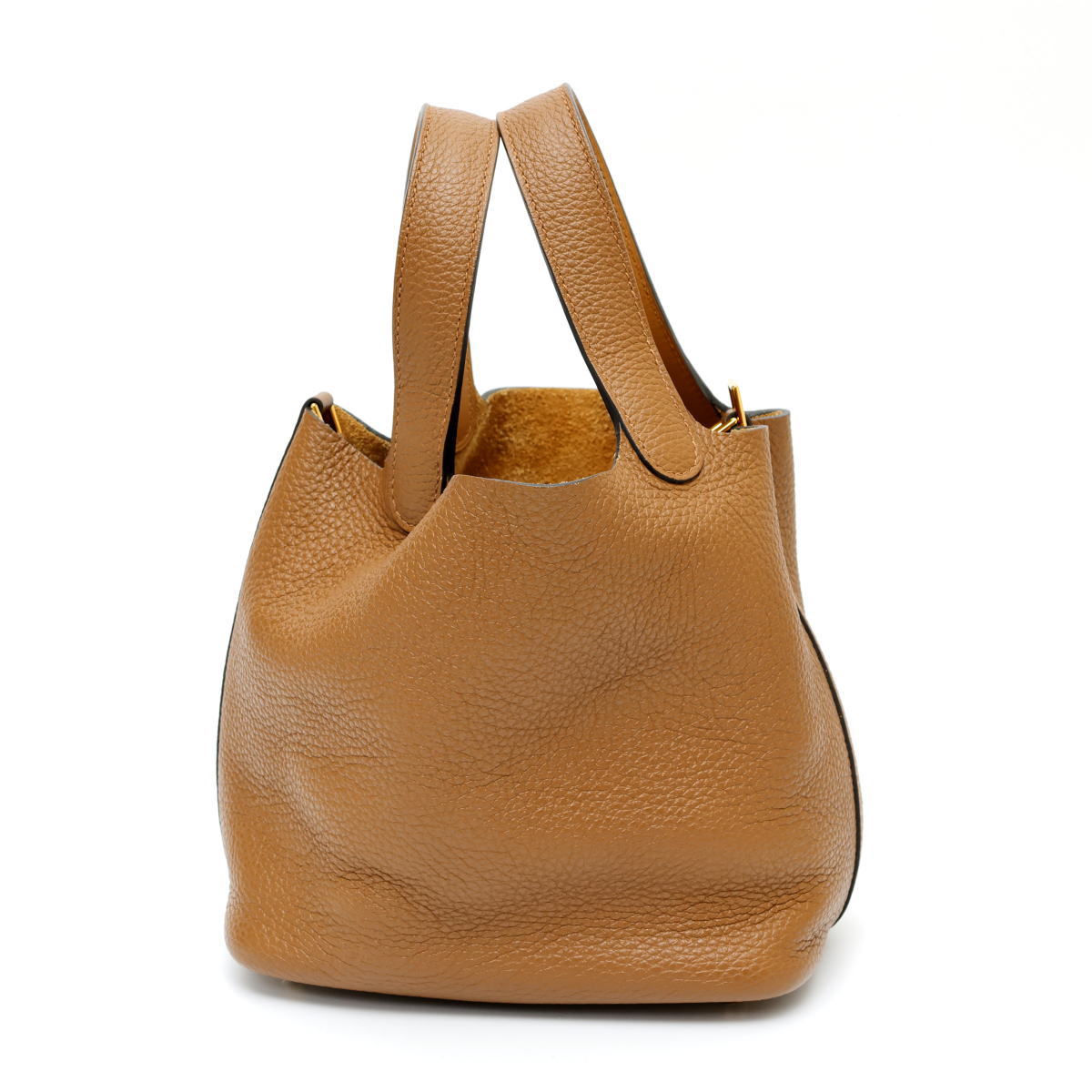 HERMES エルメス ピコタンロック 18 PM エクラ ゴールド金具 ハンドバッグ トリヨンクレマンス / ヴォースイフト アルザン / ビスキュイ - 2520027