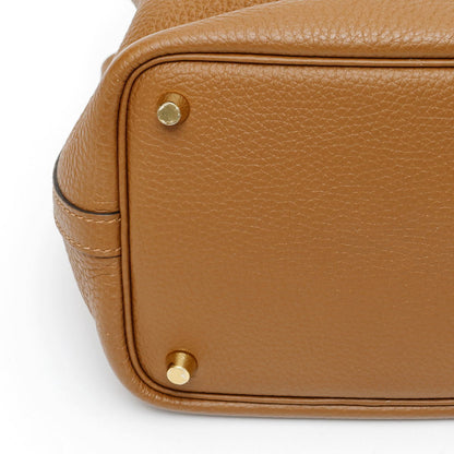 HERMES エルメス ピコタンロック 18 PM エクラ ゴールド金具 ハンドバッグ トリヨンクレマンス / ヴォースイフト アルザン / ビスキュイ - 2520027