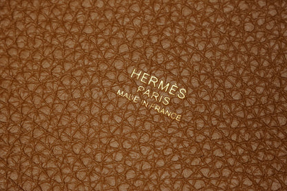 HERMES エルメス ピコタンロック 18 PM エクラ ゴールド金具 ハンドバッグ トリヨンクレマンス / ヴォースイフト アルザン / ビスキュイ - 2520027