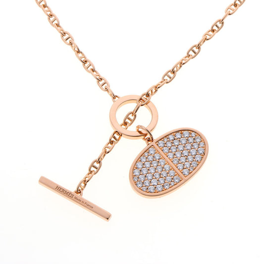 HERMES エルメス シェーヌ・ダンクル・ヴェルソ GM ダイヤ ネックレス - ピンクゴールド 750PG 2520030